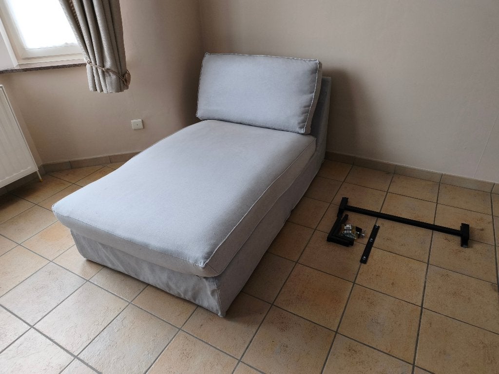 Méridienne Ikea KIVIK - Gris clair, Ophalen, Gebruikt, 100 tot 125 cm, Stof