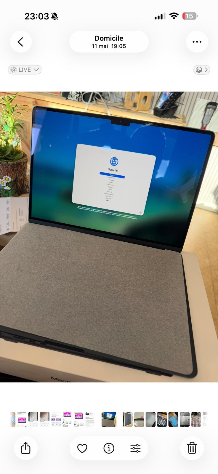 Macbook air utiliser 1 fois acheter il y a 1mois prix mp, Enlèvement, Comme neuf