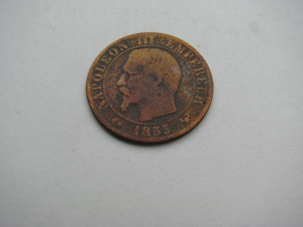 5 c Napoléon III tête nue 1855, Envoi, France