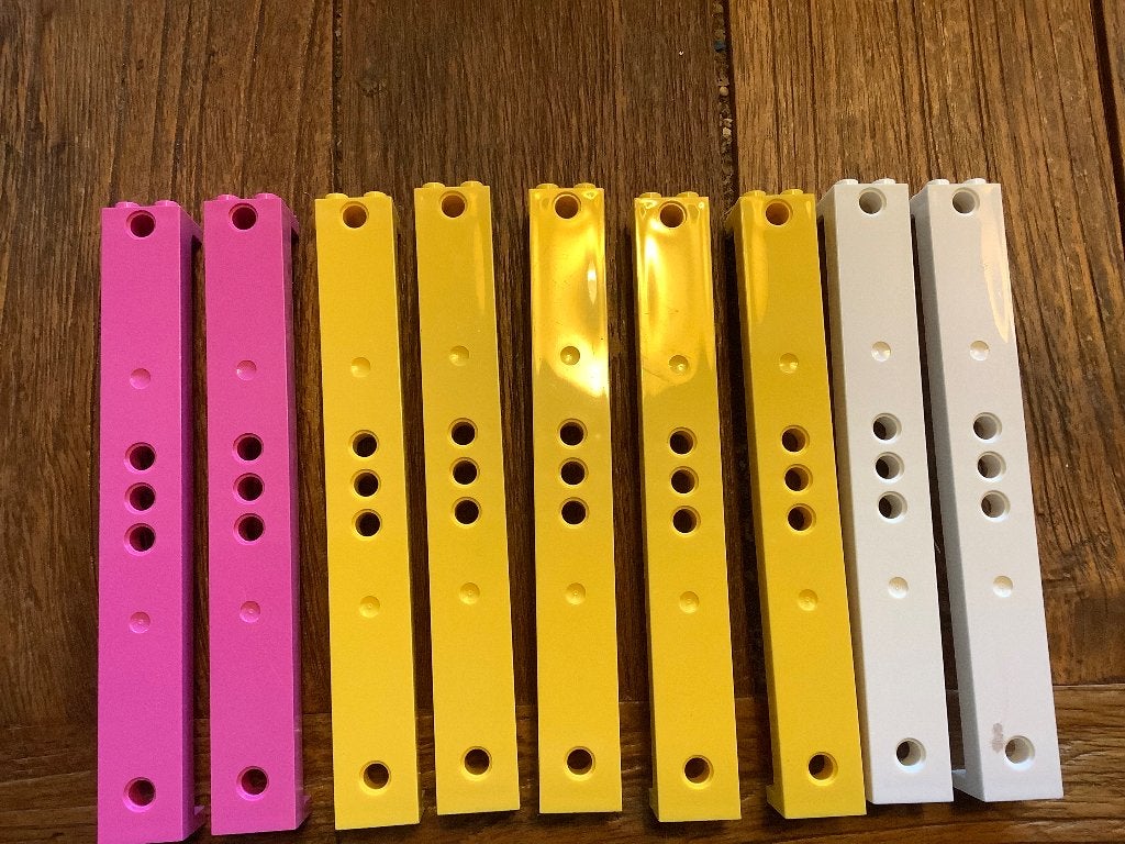 Lego Support 2 x 2 x 13 with 5 Pin Holes 9st / 381-11, Ophalen of Verzenden, Zo goed als nieuw, Losse stenen, Lego