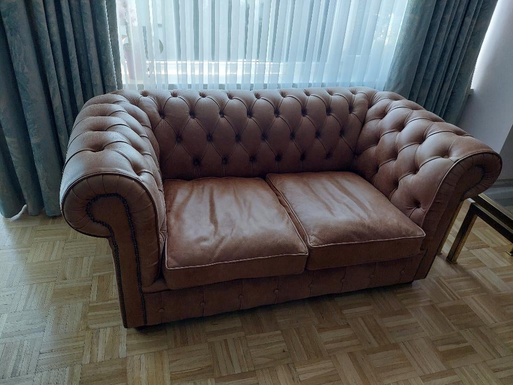Chesterfield 2 places, Maison & Meubles, Canapés | Salons, 75 à 100 cm, Chesterfield, Enlèvement, Utilisé