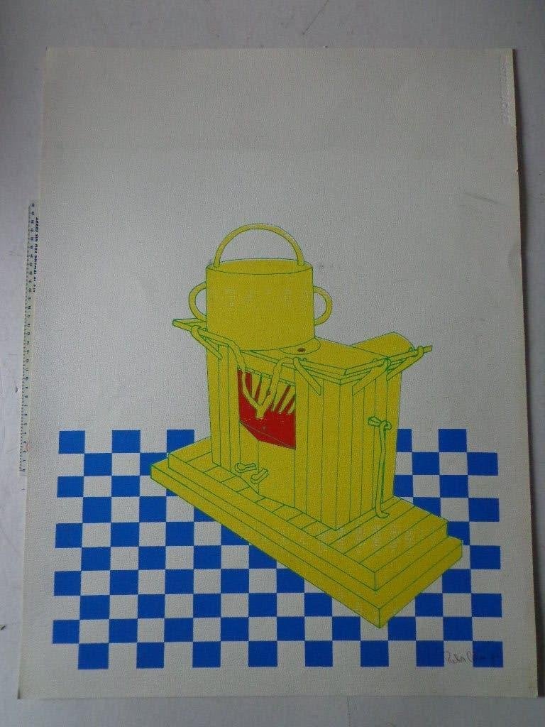 kleurrijke zeefdruk van Pieter Celie uit 1971, Antiek en Kunst, Kunst | Litho's en Zeefdrukken, Gelimiteerde oplage, Ophalen of Verzenden
