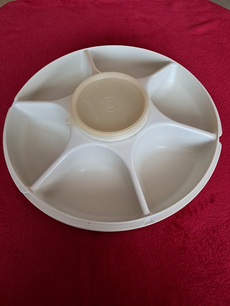 Hapjesschaal tupperware, Ophalen, Gebruikt, Schaal, Wit