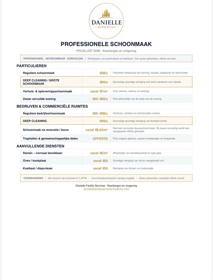 Professionele schoonmaakdiensten