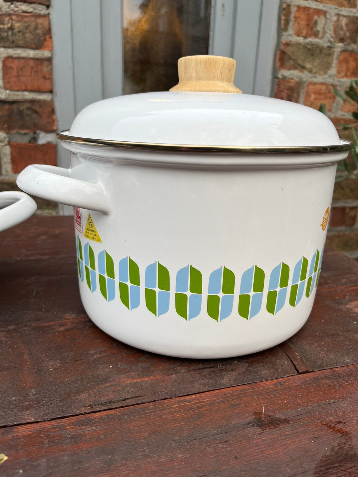 Set kookpotten vintage HoneyWare, Huis en Inrichting, Ophalen of Verzenden, Nieuw, Emaille, Pannenset