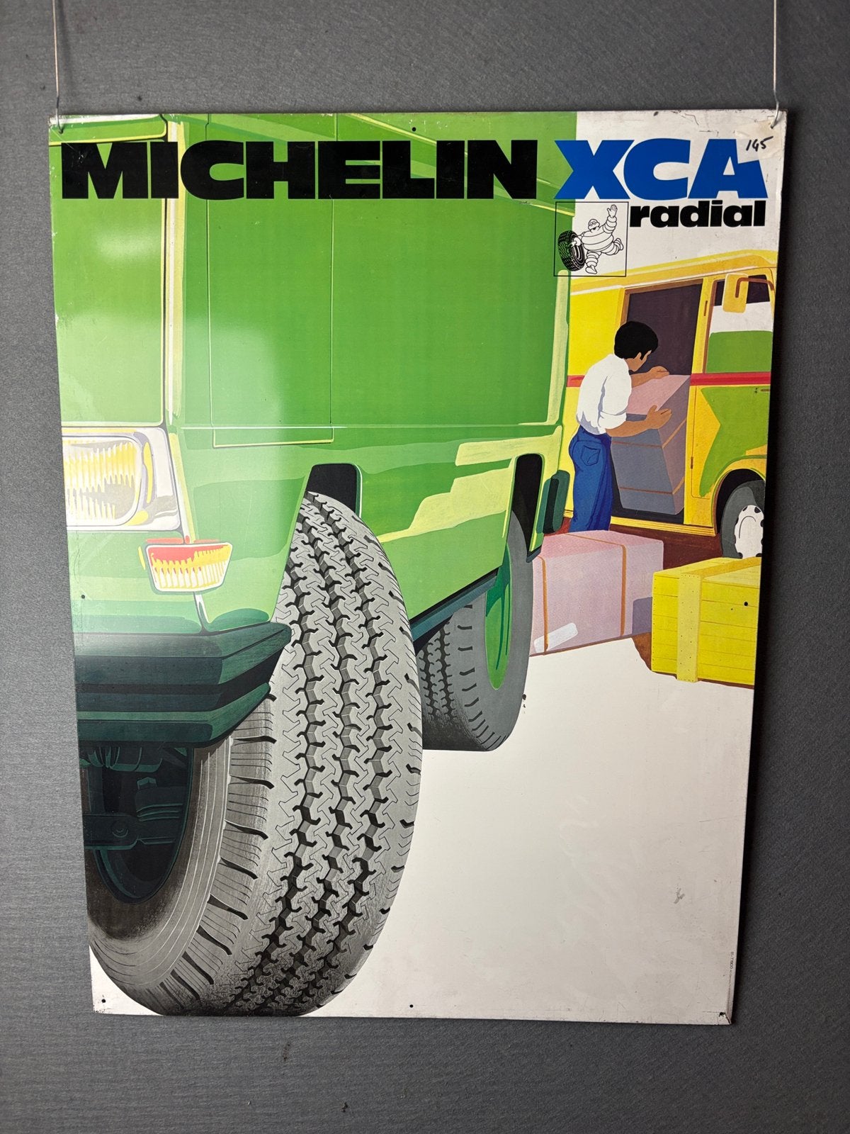 Michelin Bibendum reclamebord XCA Radial 80x60cm, Verzamelen, Ophalen of Verzenden, Gebruikt, Reclamebord