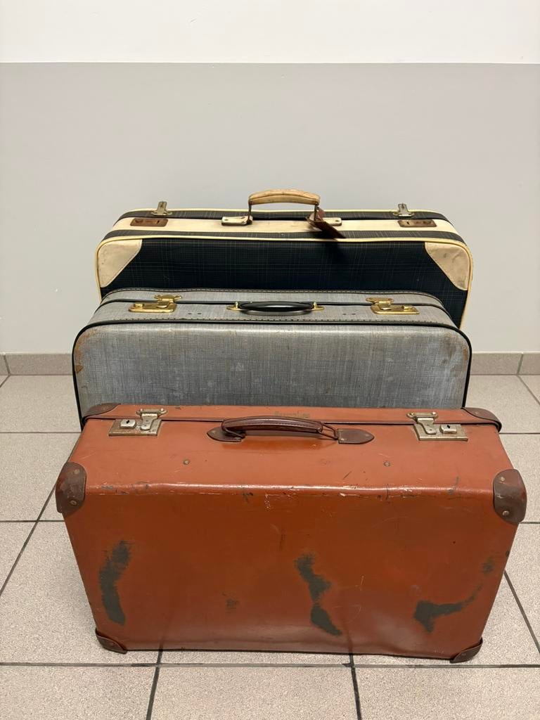 Reiskoffers 3 stuks vintage, Ophalen, Gebruikt