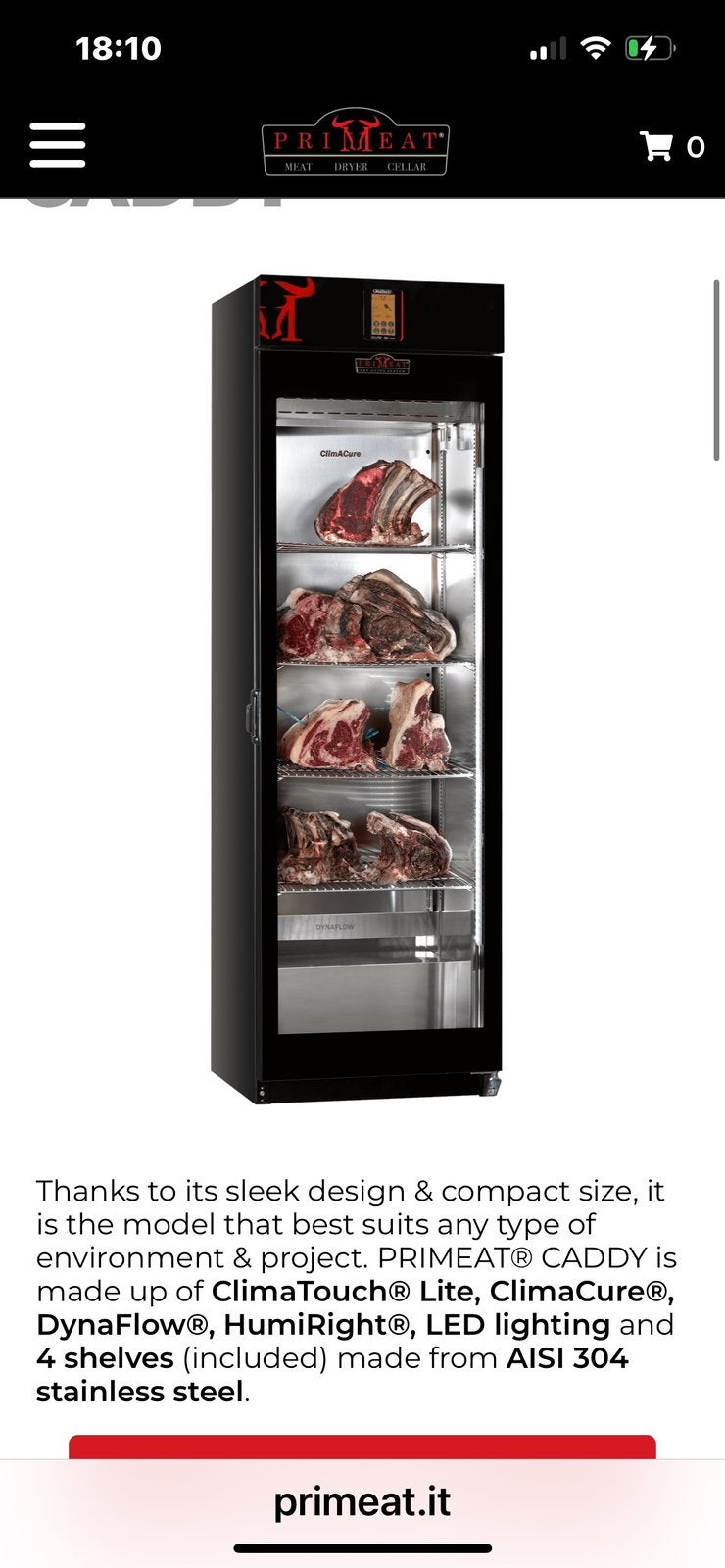Chambre de maturation PRIMEAT CADDY Inox – Fabrication 2021, Electroménager, Enlèvement, Comme neuf