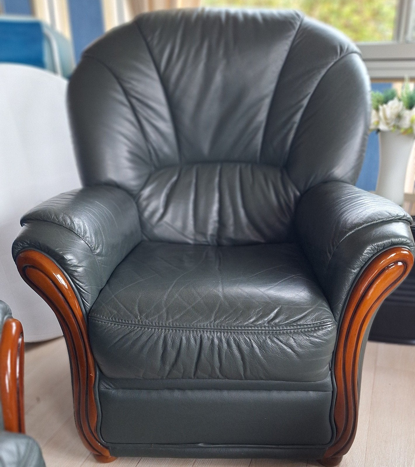 divan et  fauteuil, Maison & Meubles, Trois personnes, Enlèvement, Utilisé, Cuir