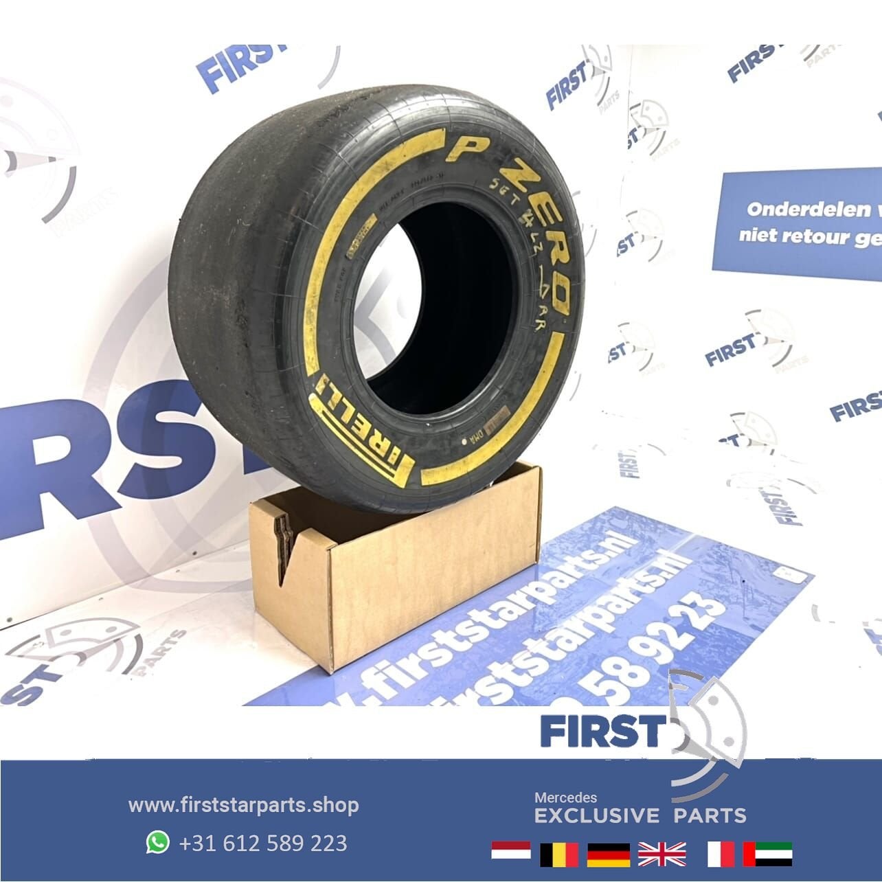 ORIGINELE FORMULE 1 Pirelli P ZERO BAND F1 SLICK MEDIUM GEEL