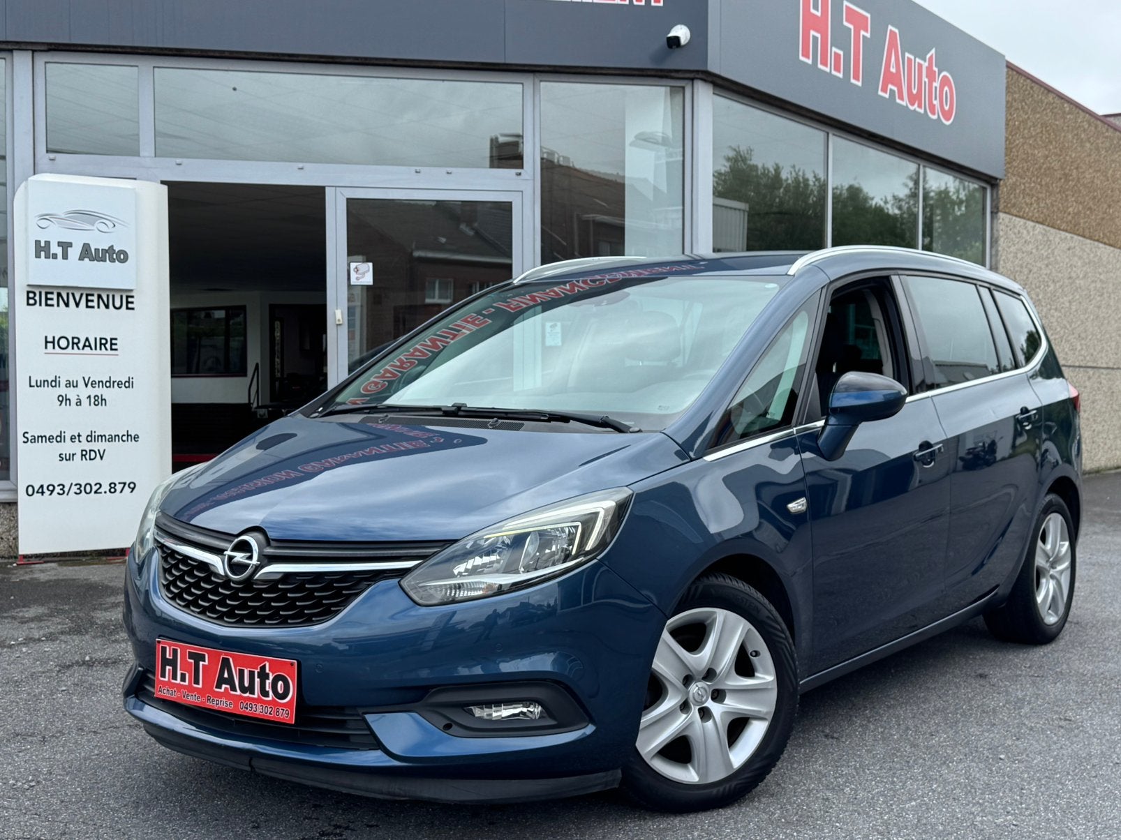 Opel Zafira Tourer 1.4 Turbo Ess/Automaat/7-zitters/Euro6B, Auto's, 4 cilinders, Blauw, 7 zetels, Navigatiesysteem