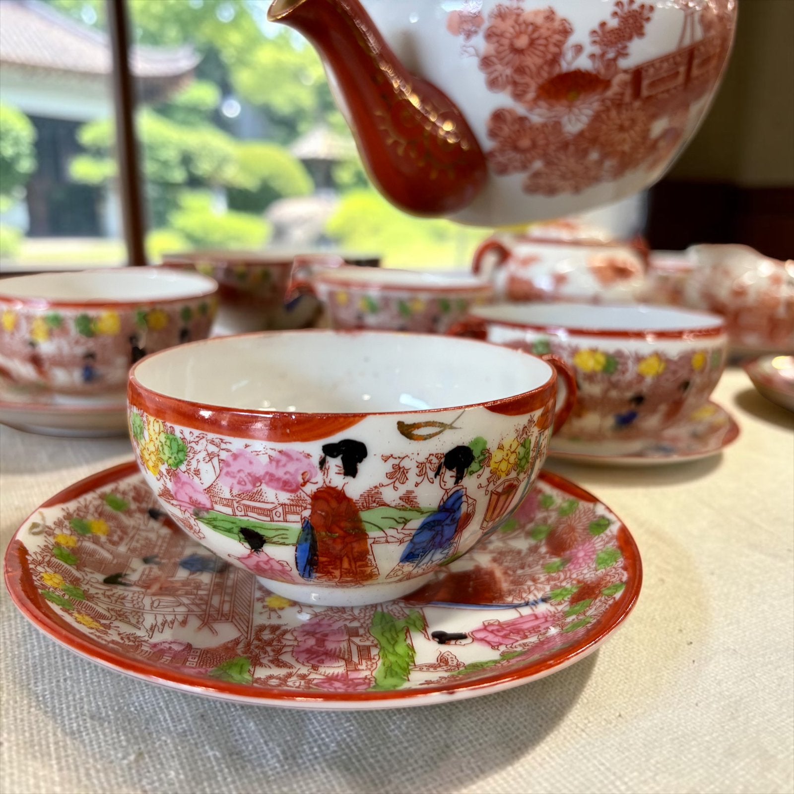 vintage Oosters servies Geisha Girl : 10 delig koffieservies, Ophalen