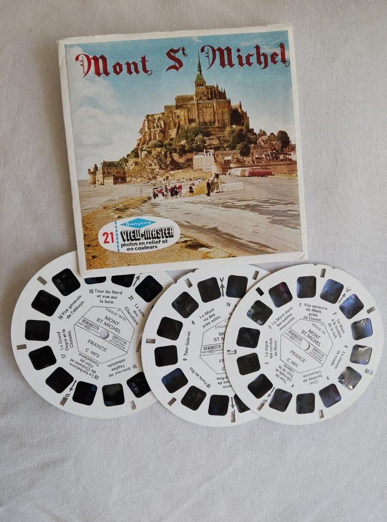 Viewmaster view-master Mont Saint Michel Frankrijk. Horloge, Verzamelen