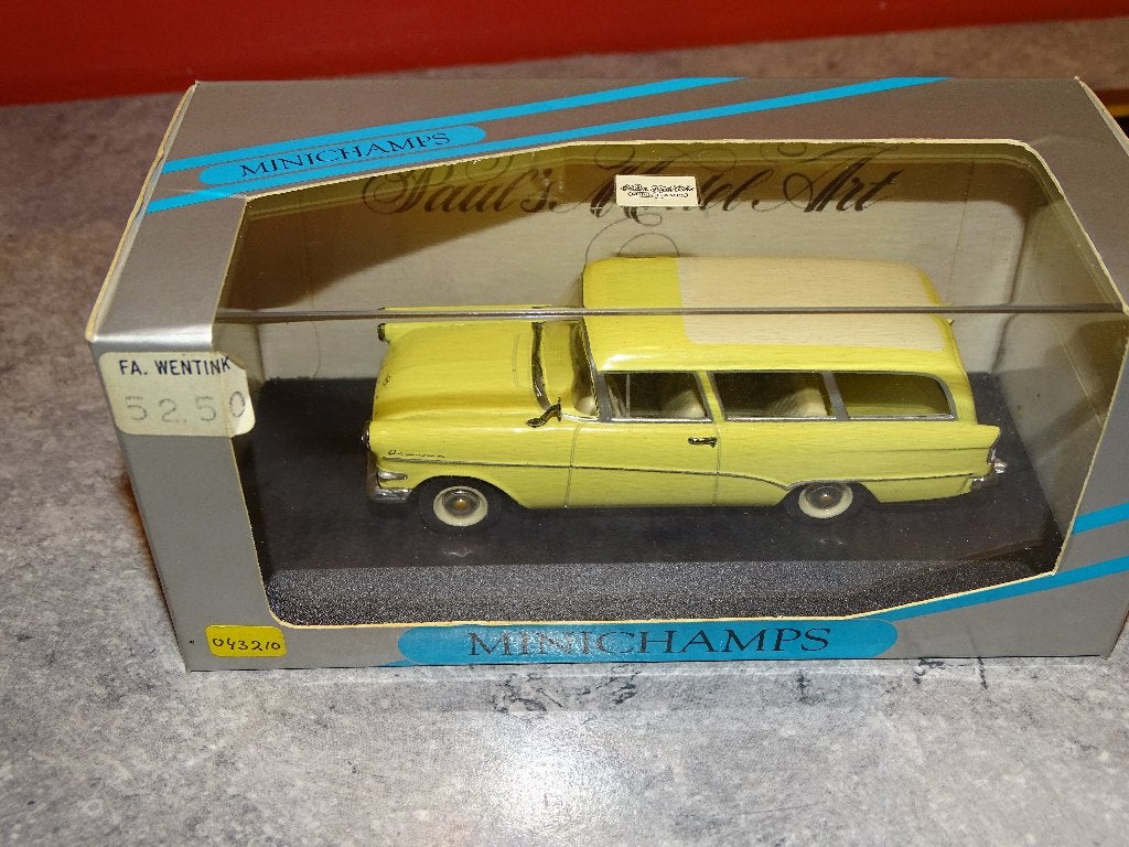 Minichamps Opel Rekord P1 Caravan 1958-1960 jaune 1/43, Hobby & Loisirs créatifs, Voitures miniatures | 1:43, Enlèvement ou Envoi