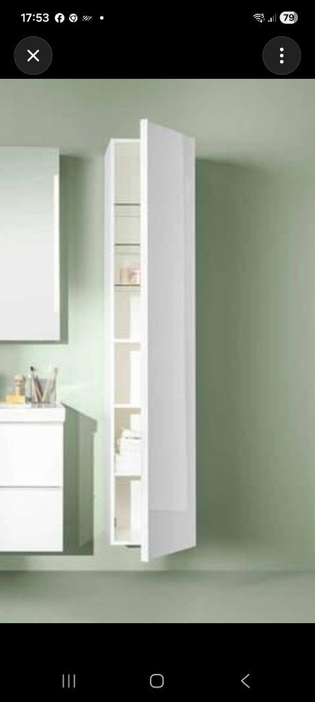 Witte kolomkast badkamer, Ophalen, (Half)hoge kast, Minder dan 50 cm, Zo goed als nieuw