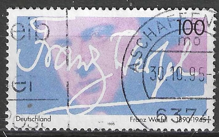 Allemagne 1995 - Yvert 1645 - Franz Werfel (ST), Envoi, Affranchi
