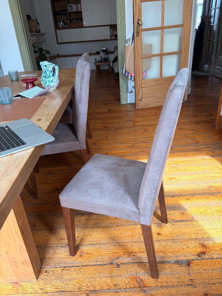 6 Eettafel stoelen, Huis en Inrichting, Stoelen, Ophalen, Hout, Bruin, Zo goed als nieuw