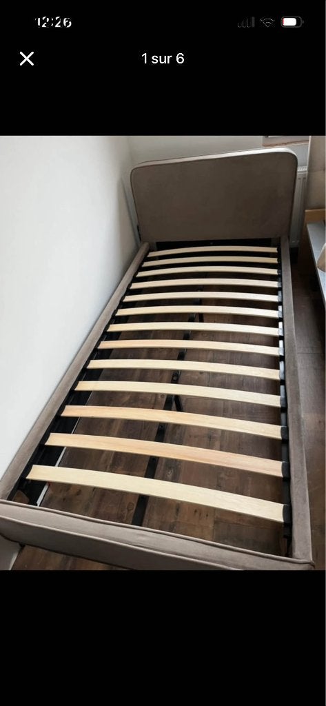 Matrassenkoning Bed + matras, Ophalen, 90 cm, Eenpersoons, Bruin