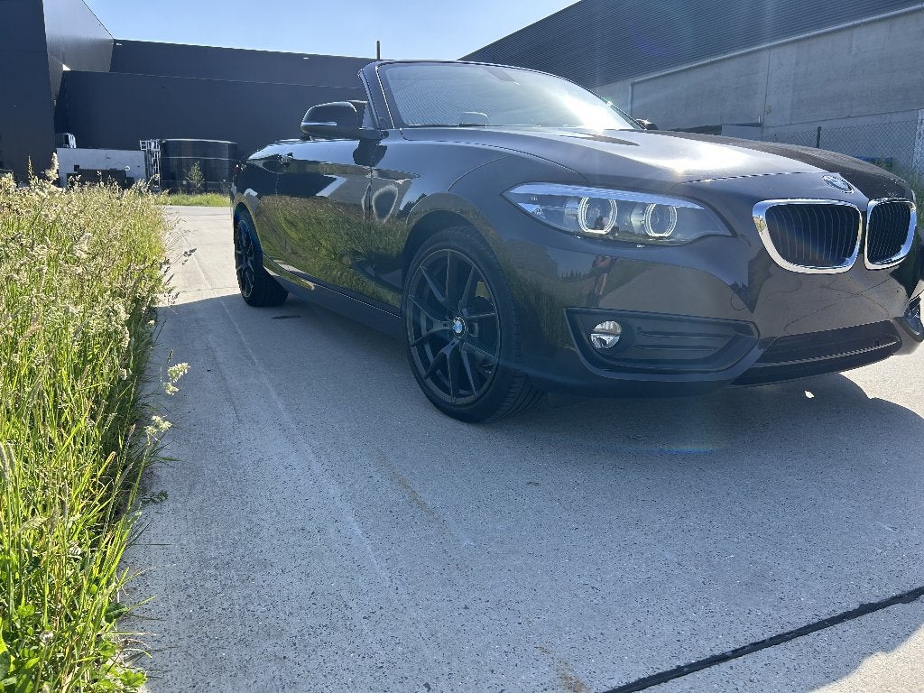 BMW 218i cabrio, 100 kW, 4 zetels, Achterwielaandrijving, Zwart