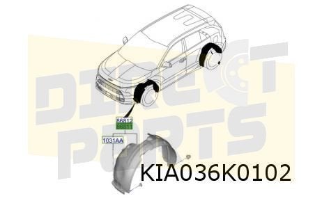 Kia Niro (5/22-) Modderkuip Rechts Origineel! 86812AO000, Neuf, Kia, -, -