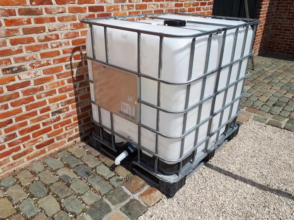 Waterton / Regenton IBC 1000 liter met pallet, Kunststof, Met kraantje, 150 liter of meer, Ophalen of Verzenden