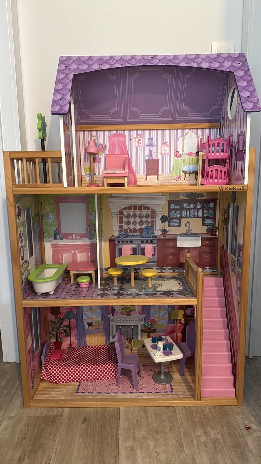 Barbie huis, poppetjes en accesoires, Ophalen, Gebruikt, Poppenhuis
