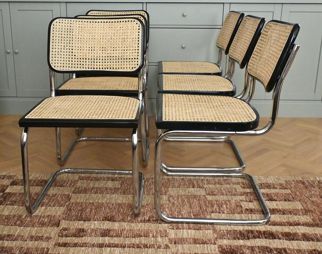 Set van 6 Gerestaureerde “Cesca” Stoelen Marcel Breuer B32, Huis en Inrichting, Stoelen, Ophalen, Zo goed als nieuw, Hout, Twee