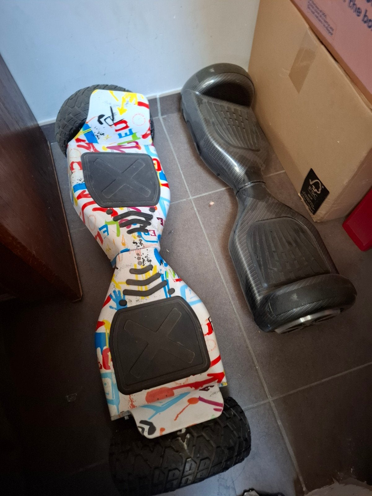 Hooverboard en off road hooverboard met kart zitjes, Ophalen, Gebruikt