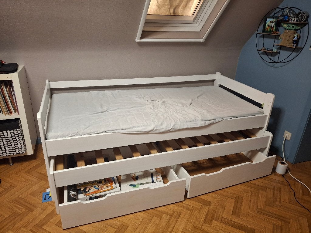 Kinderbed 2m x 0,8m, 70 à 85 cm, Sommier à lattes, Enlèvement, 180 cm ou plus