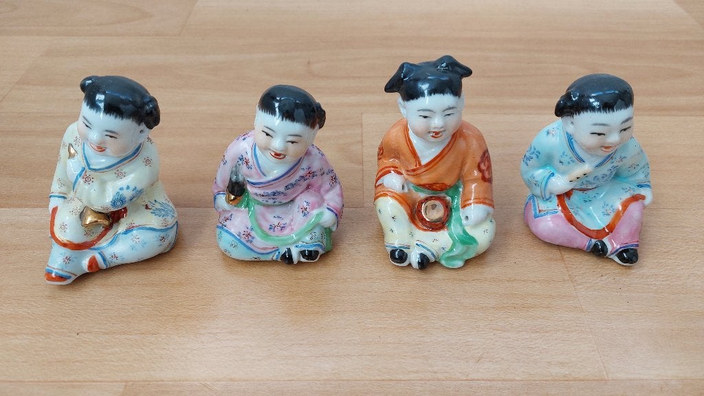 Beeldjes Aziatische figuren, Ophalen, Gebruikt, Mens