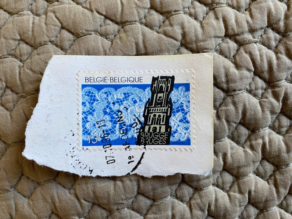 Timbre Belgique Bruges dentelle 1989 13FB, Oblitéré, Art, Affranchi, Timbre-poste