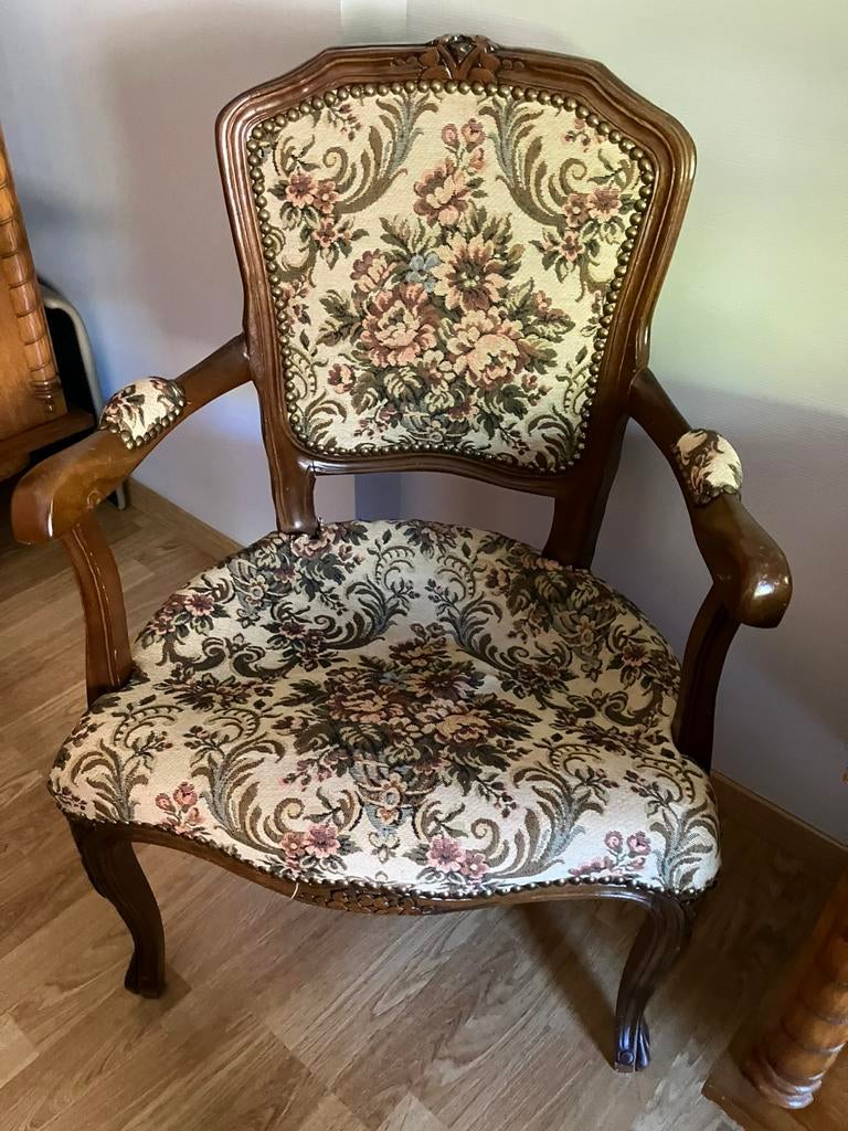 Set 2 stoelen Louis XV-stijl gobelin, Antiek en Kunst, Ophalen