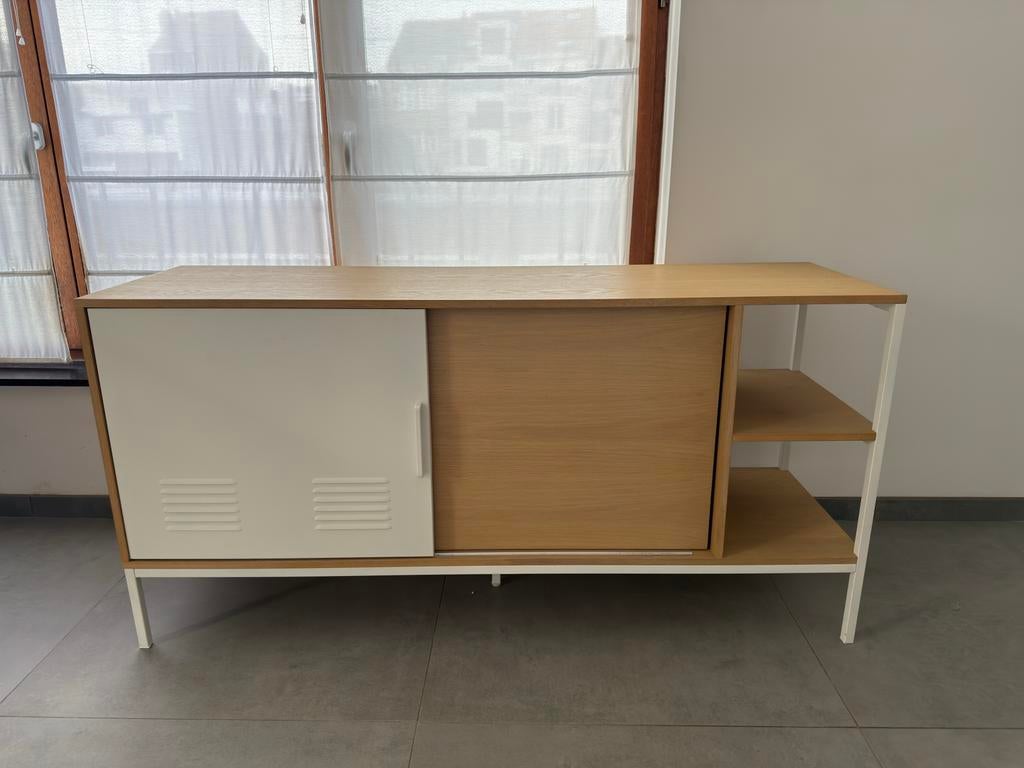 Commode bois et blanc, Huis en Inrichting, Kasten |Televisiemeubels, 150 tot 200 cm, Zo goed als nieuw, Minder dan 100 cm, 25 tot 50 cm