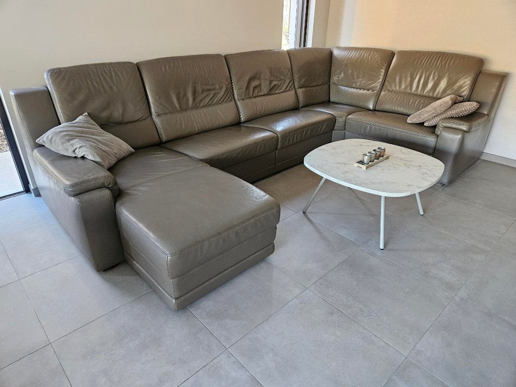 Lederen Salonzetel - Topkwaliteit Taurus leder, Maison & Meubles, Enlèvement, Utilisé, Cuir, Hoeksalon Leder