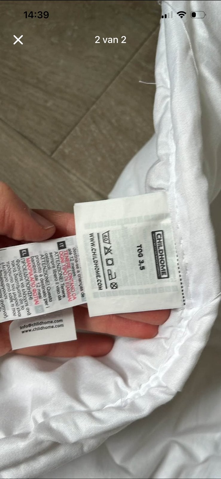 Donsdeken babybed, Ophalen, Zo goed als nieuw