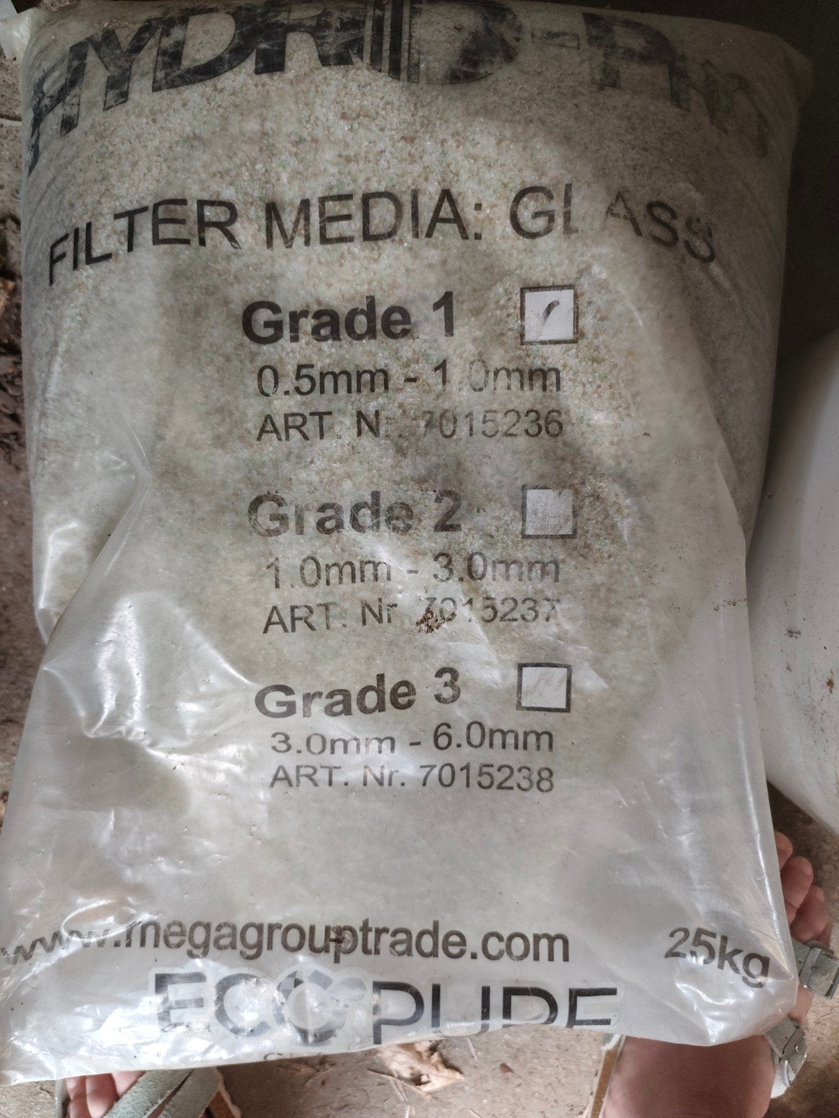glascristallen zwembadfilter ecopure 25 kg, Tuin en Terras, Zwembad-toebehoren, Ophalen
