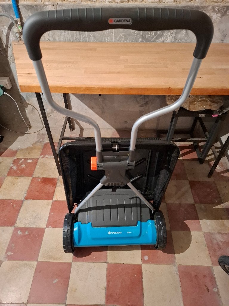 Gardena handmaaier + opvangbak, Ophalen, Gardena 400C, Zo goed als nieuw, 40 t/m 49 cm