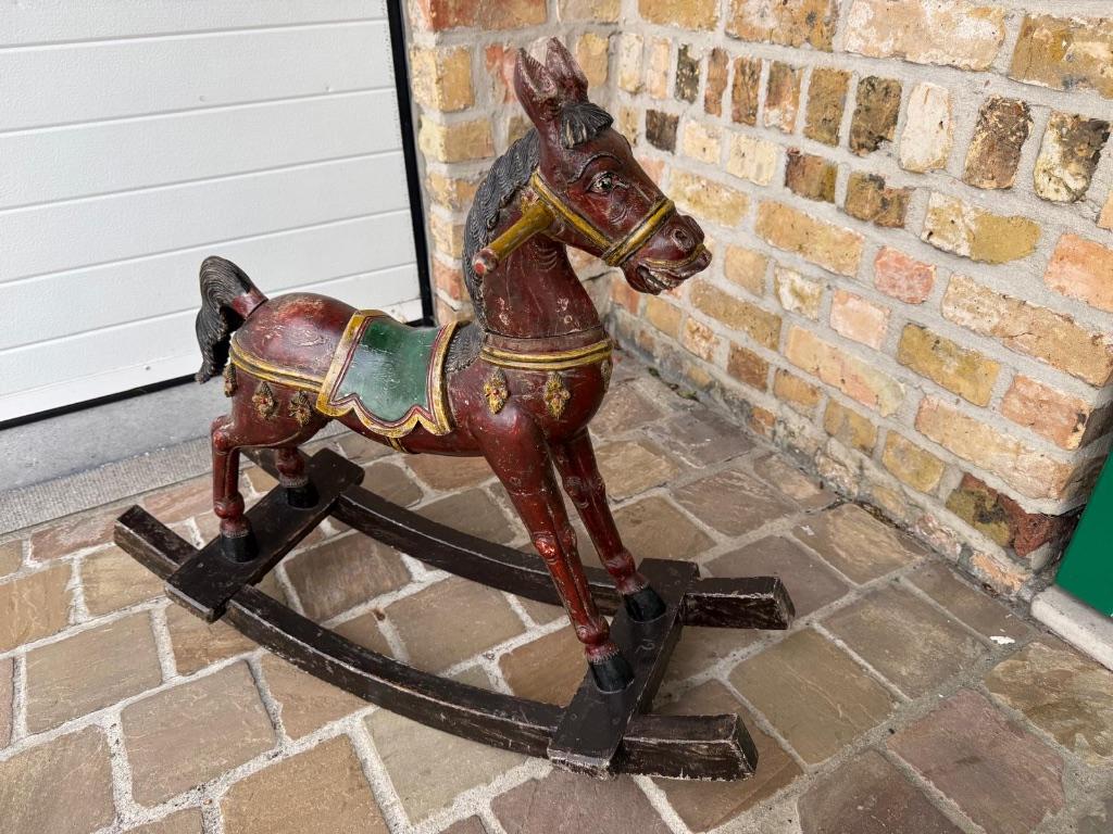 Antiek houten schommelpaard 20e eeuw, Antiek en Kunst, Antiek | Speelgoed, Ophalen