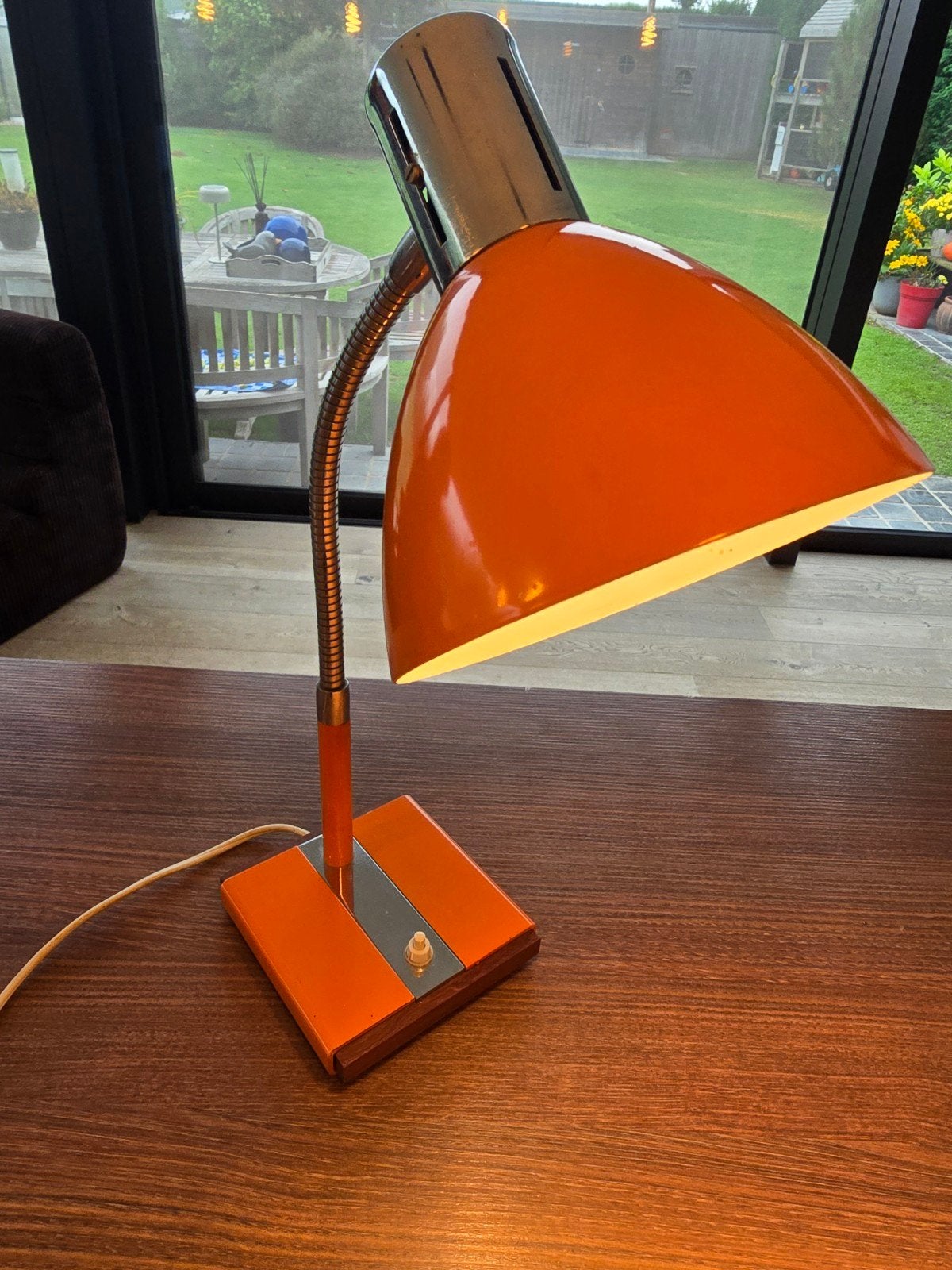 retro pop vintage oranje lamp, Huis en Inrichting, Ophalen of Verzenden, Vintage
