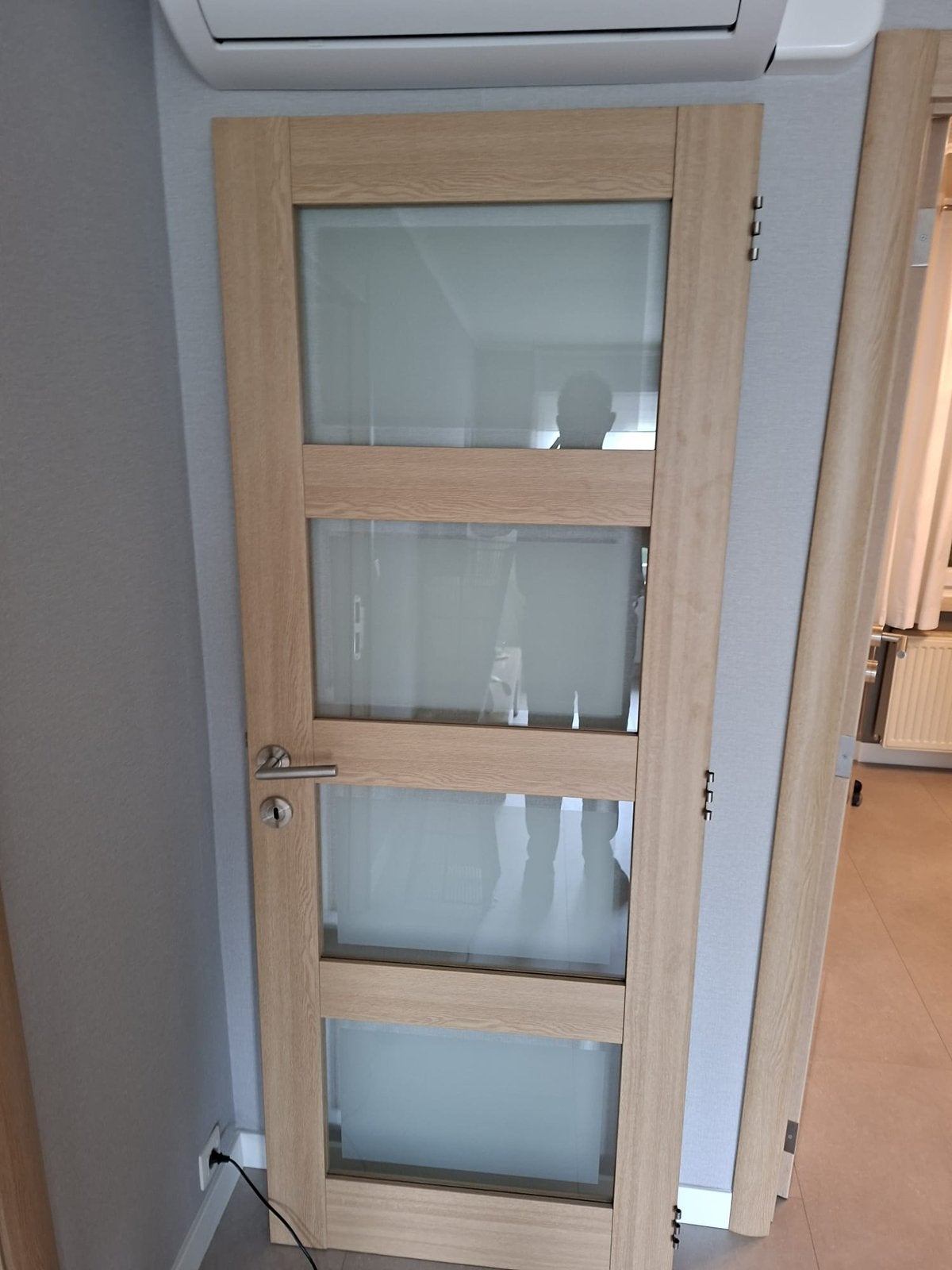 Houten binnendeur met glas en omkadering, Enlèvement, Moins de 80 cm, Verre, 200 à 215 cm