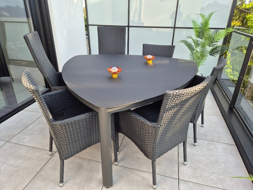 Tuintafel met 6 stoelen, Ophalen, Gebruikt, Aluminium