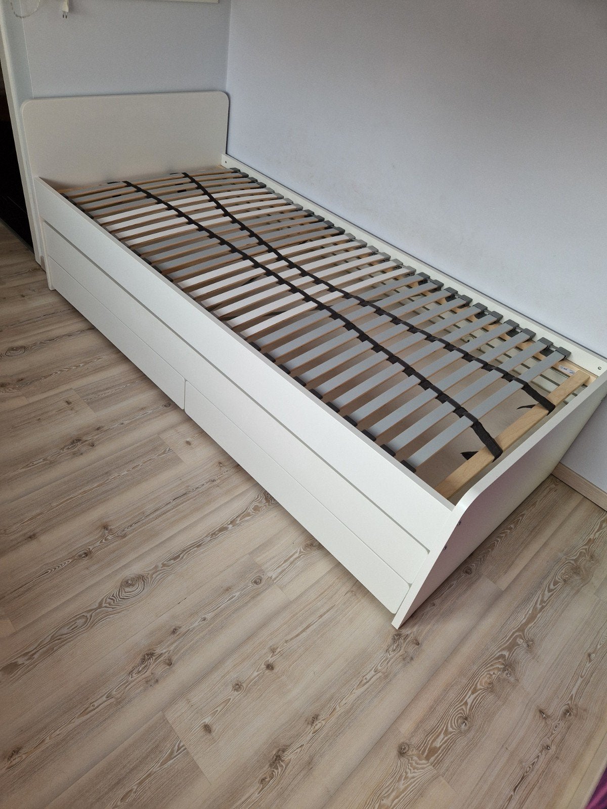 Lit SLÄKT avec lit gigogne et tiroirs de rangement - 90x200, Maison & Meubles, 90 cm, Modern, strak, Enlèvement, Une personne