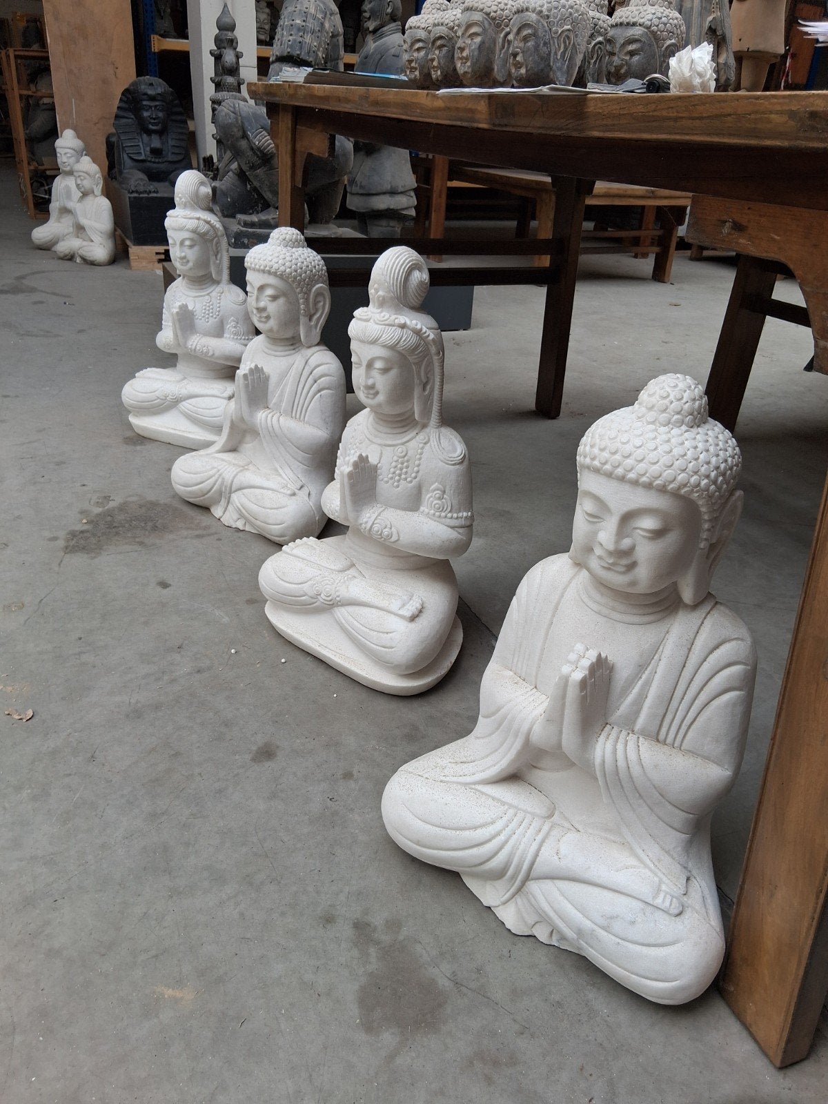 -20% Bouddha marbre blanc portes ouvertes ce week-end, Jardin & Terrasse, Enlèvement, Pierre, Bouddha