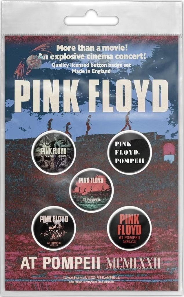 Pink Floyd Live at Pompeii - Button - 5-pack off merchandise, Enlèvement ou Envoi, Neuf