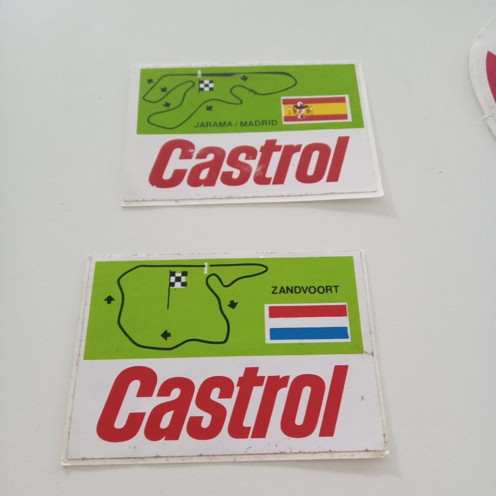 HUILE CASTROL ZANDVOORT-JARAMA MADRID - AUTOCOLLANTS, Collections, Envoi