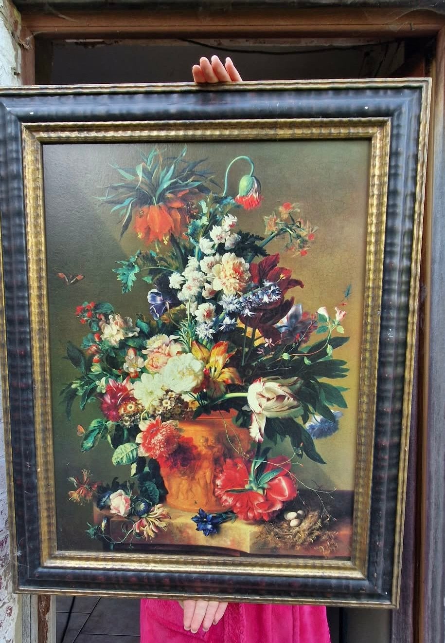 Grand tableau bouquet de fleurs ancien, Antiquités & Art, Art | Peinture | Classique, Fleurs, Classique, Impression, Toile, Enlèvement