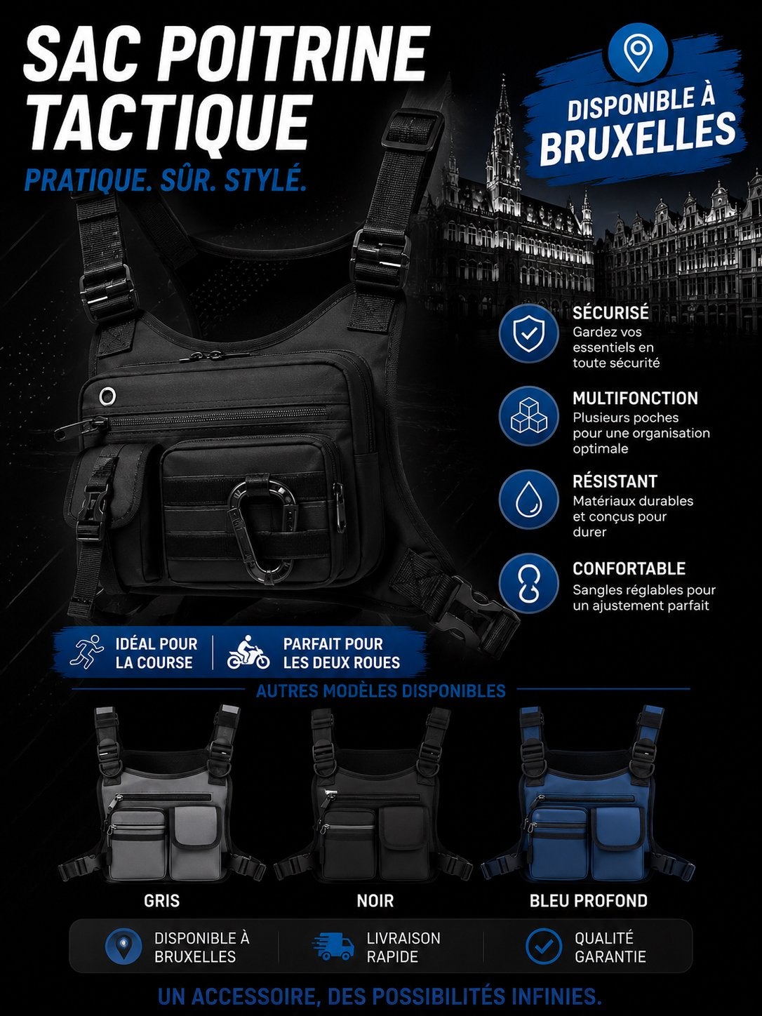 Sac poitrine tactique – Neuf, Enlèvement, Neuf
