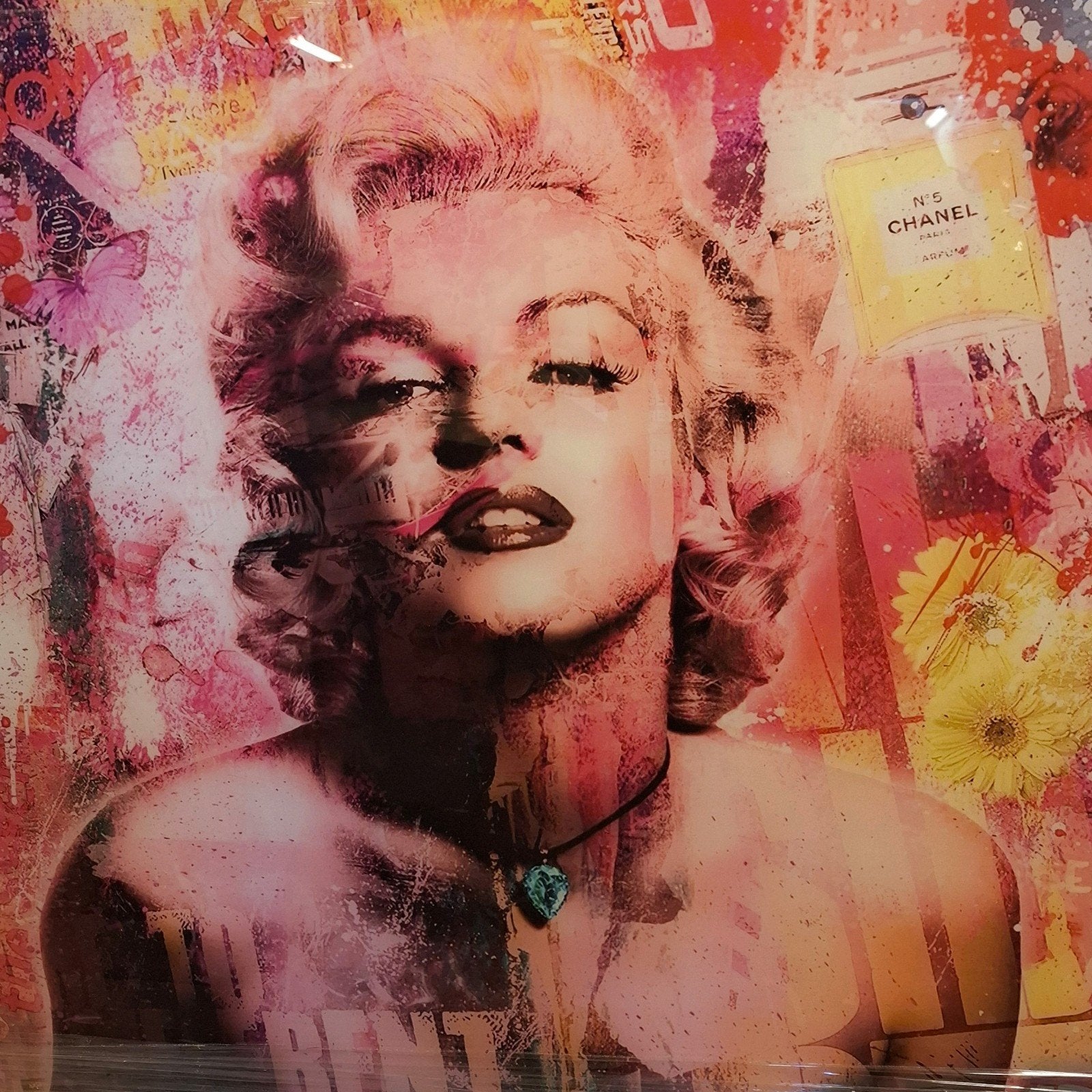 Marlyn  monroe  op glas, Ophalen, Glas