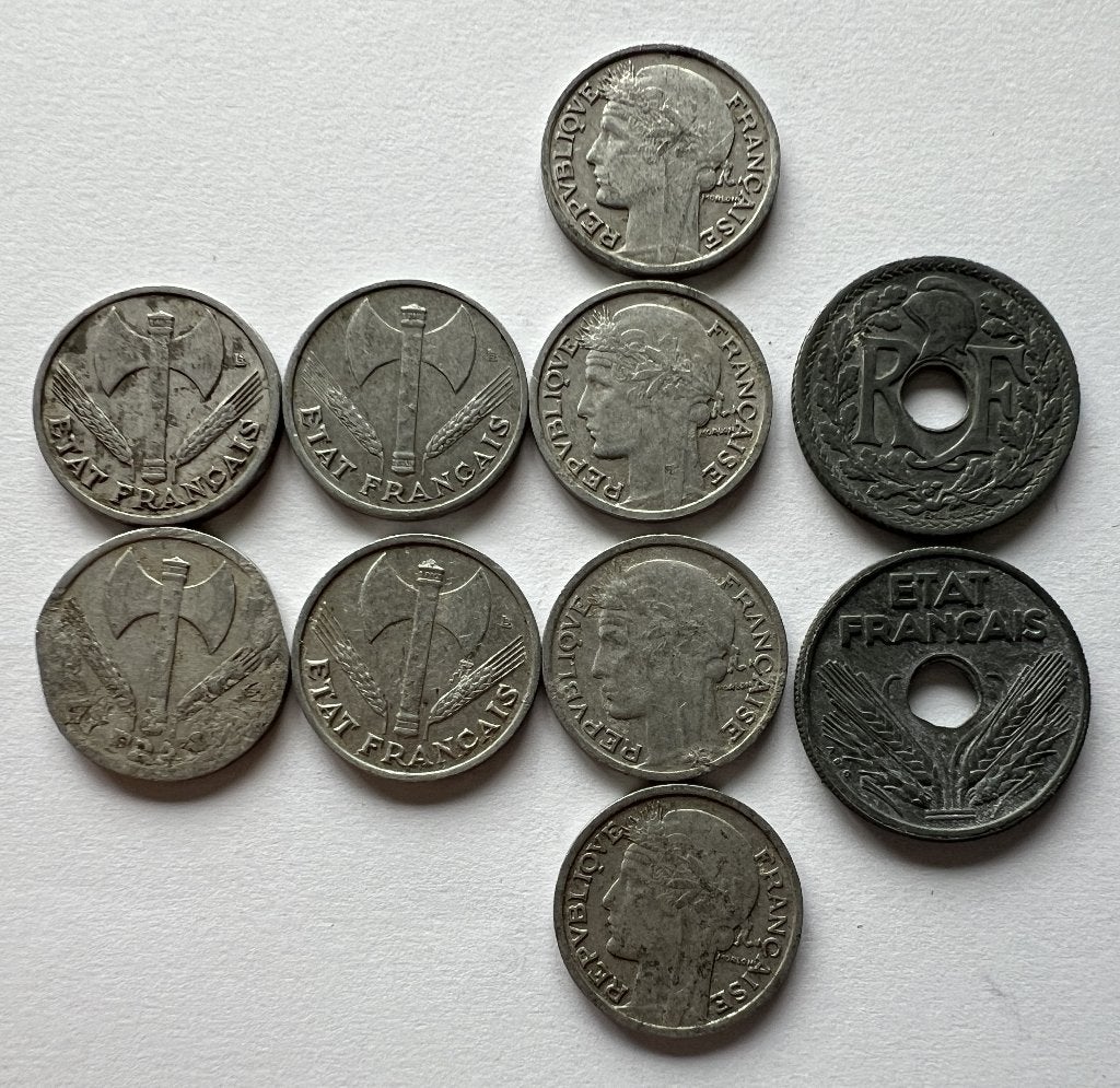 Munten - Etat Francais - Republique - 10 en 50 centimes 1941, Ophalen of Verzenden, Frankrijk, Setje