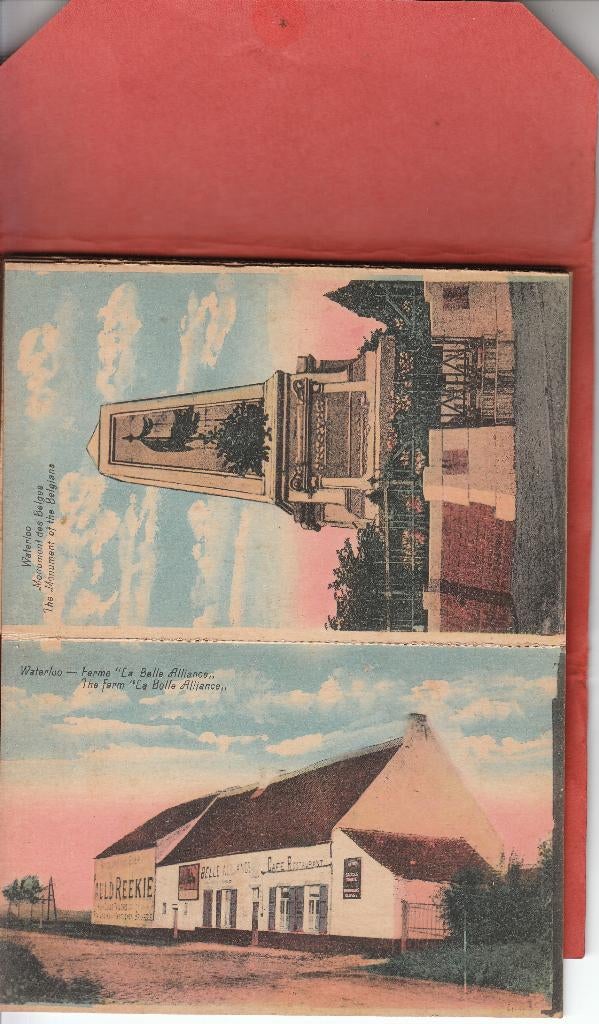 Waterloo - Mapje met 10 ingekleurde postkaarten, Verzamelen, Ophalen of Verzenden, Voor 1920, Ongelopen, Waals-Brabant